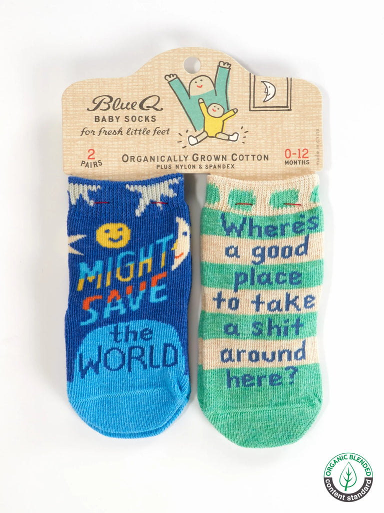 Blue Q Baby Socks Might Save the World