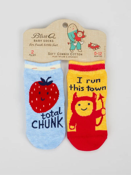 Blue Q Total Chunk/ I Run This Town Baby Socks