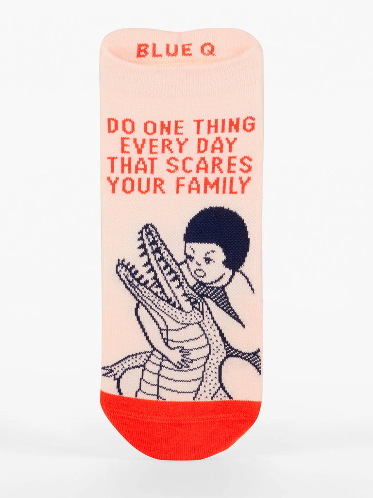 Blue Q Scare your Family Sneaker Socks