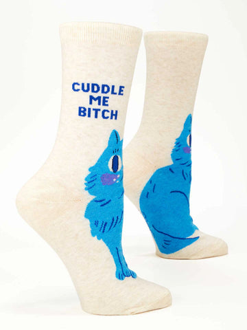 Blue Q Cuddle Me Bitch W-Crew Socks
