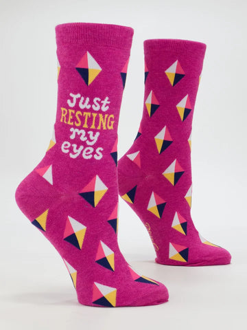 Blue Q Resting My Eyes W-Crew Socks