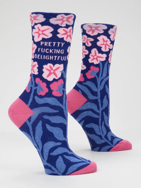 Blue Q Pretty Fucking Delightful W-Crew Socks