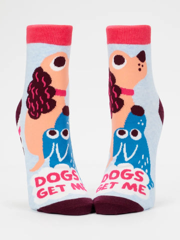 Blue Q Dogs Get Me W-Ankle Socks