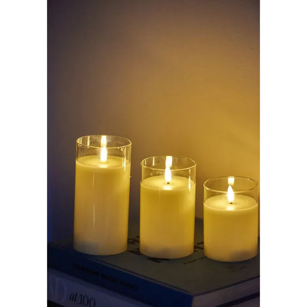 Lumina of London Set of 3 Glass LED Candles
