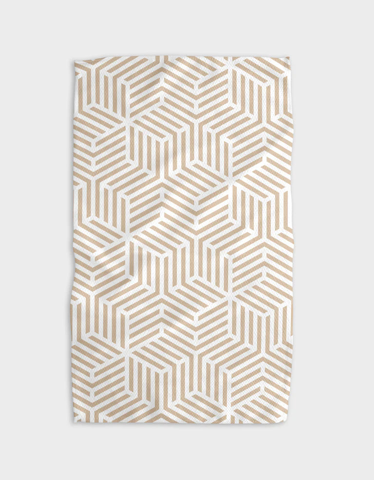 Geometry Stacked Cubes Tea Towel