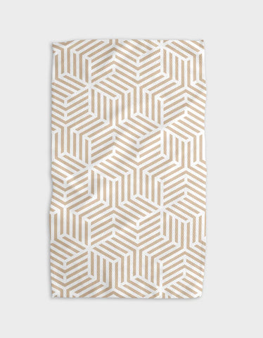 Geometry Stacked Cubes Tea Towel