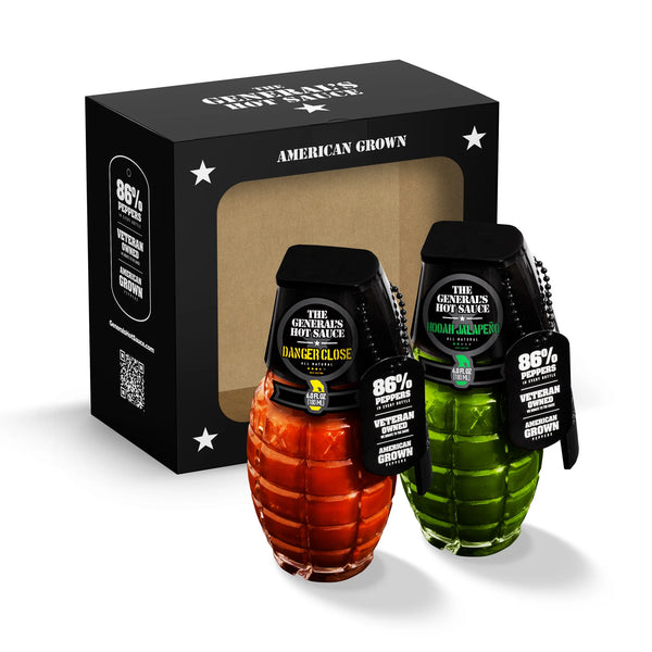 The Generals Hot Sauce Danger Close and HOOAH Jalapeno Sauce 2 Pack