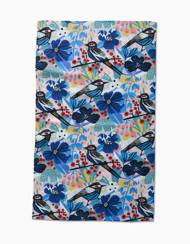 Geometry Birds and Berries Tea Towel