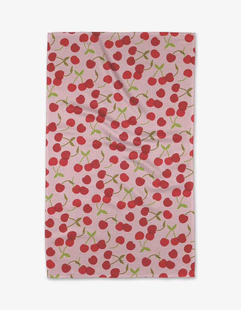 Geometry Cheery Cherries Tea Towel