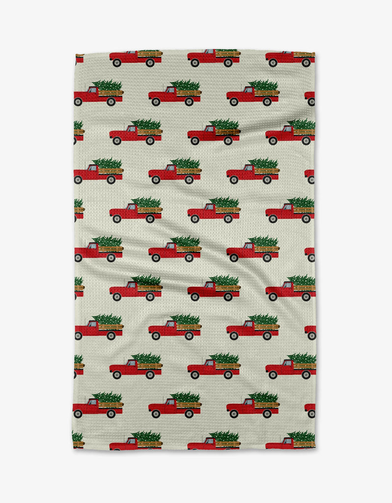 Geometry Christmas Ride Tea Towel