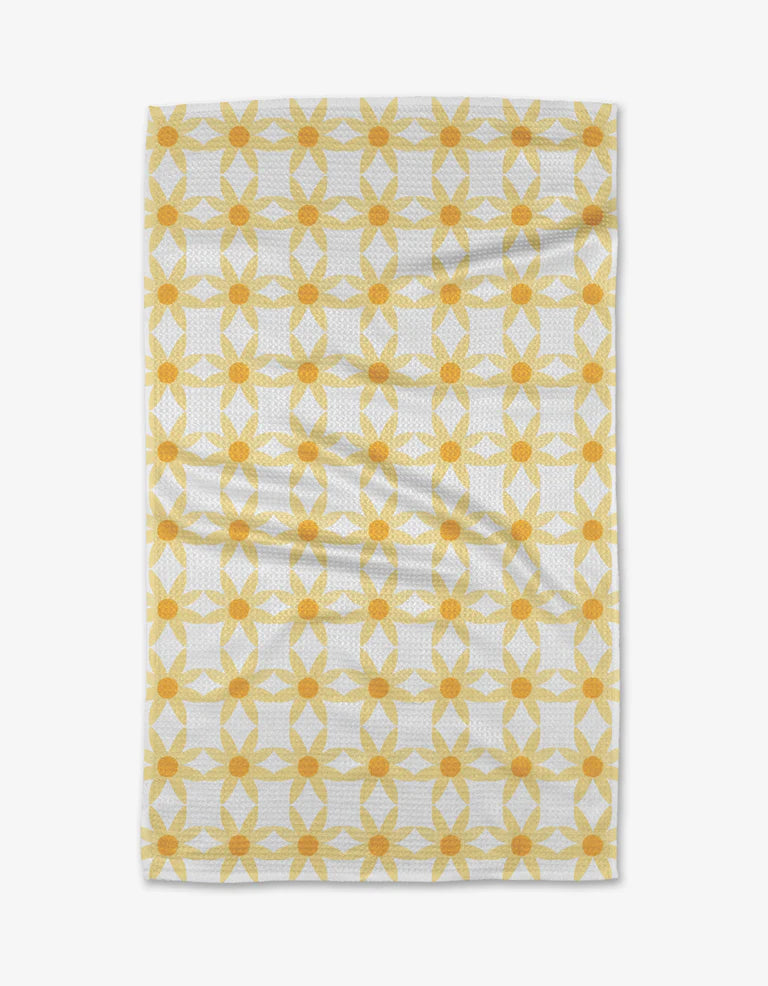 Geometry Daises Tea Towel