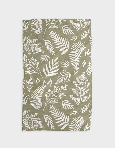 Geometry Olive Tea Towel