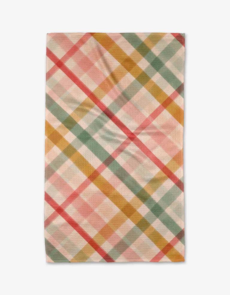 Geometry Winter Plaid Tea Towel