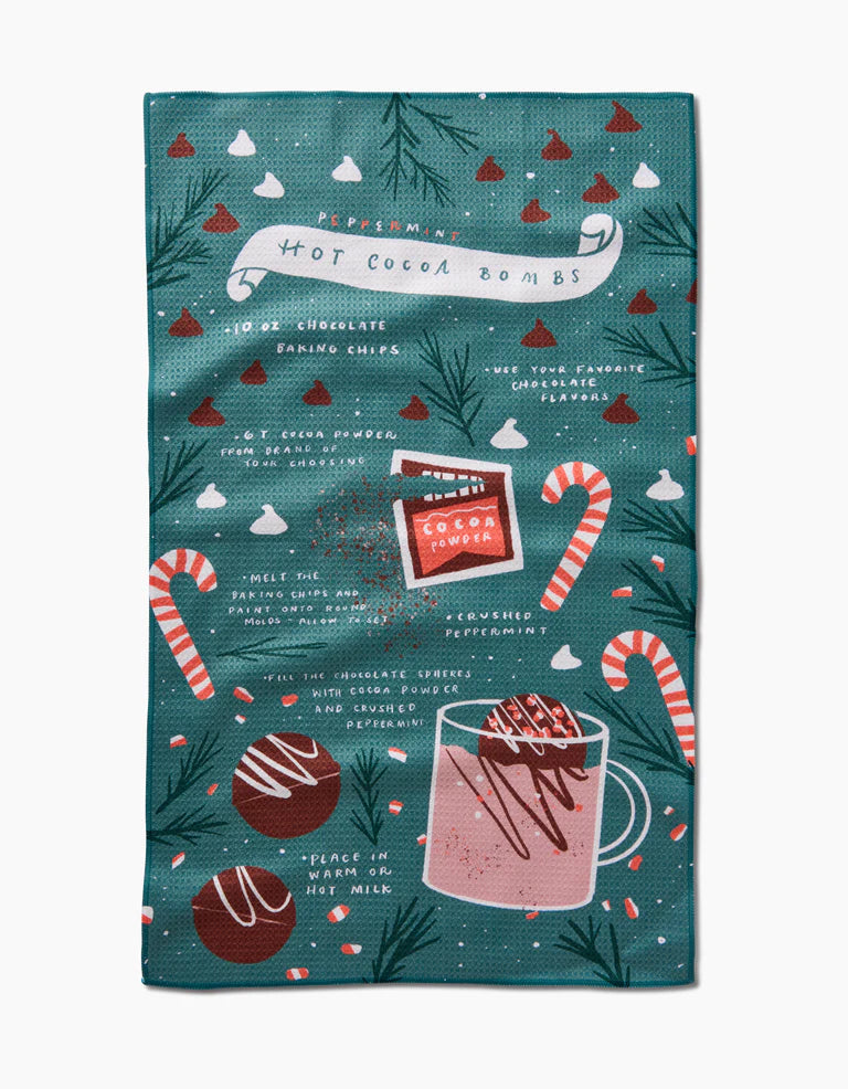 Geometry Hot Cocoa Bomb Tea Towel