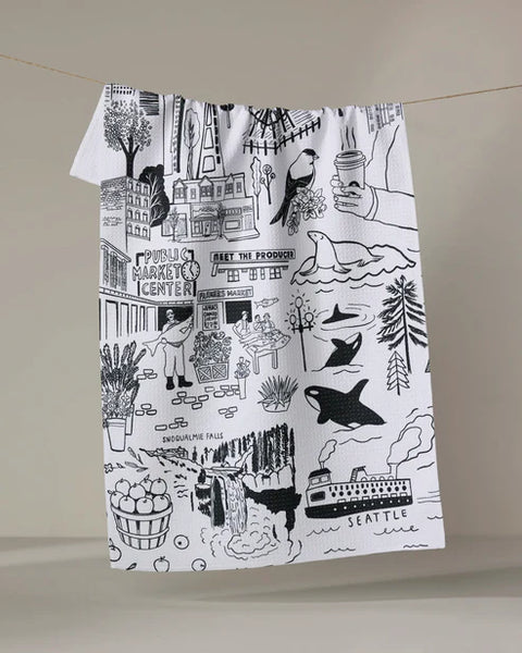 Geometry Seattle Tea Towel