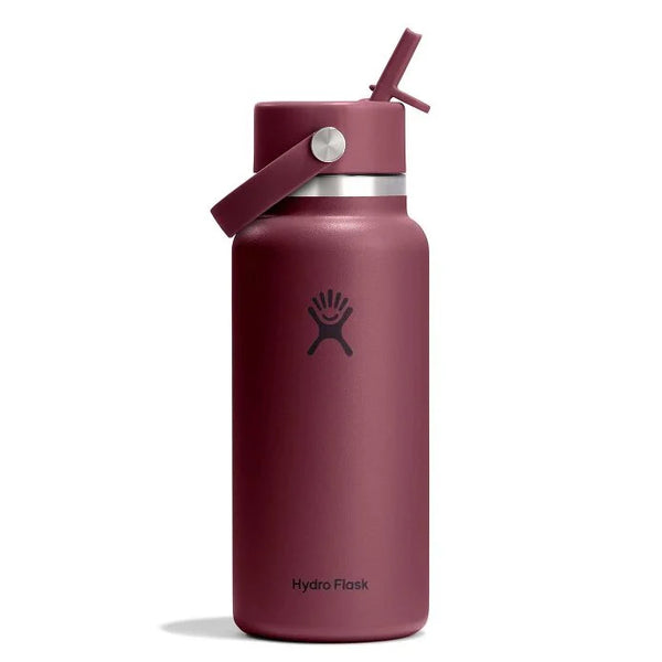 Hydroflask 32oz Burgundy Wide Flex Straw Cap