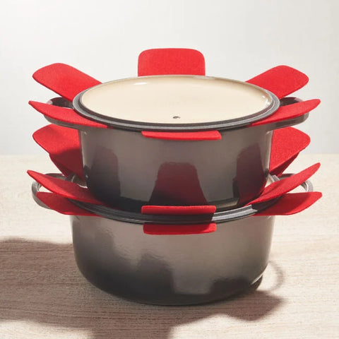 Le Creuset Cerise Cookware Protectors, Set of 3
