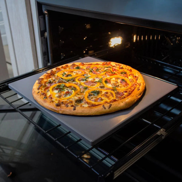 Escali Old Stone Glazed 14x16-Inch Rectangle Pizza Stone | Grey