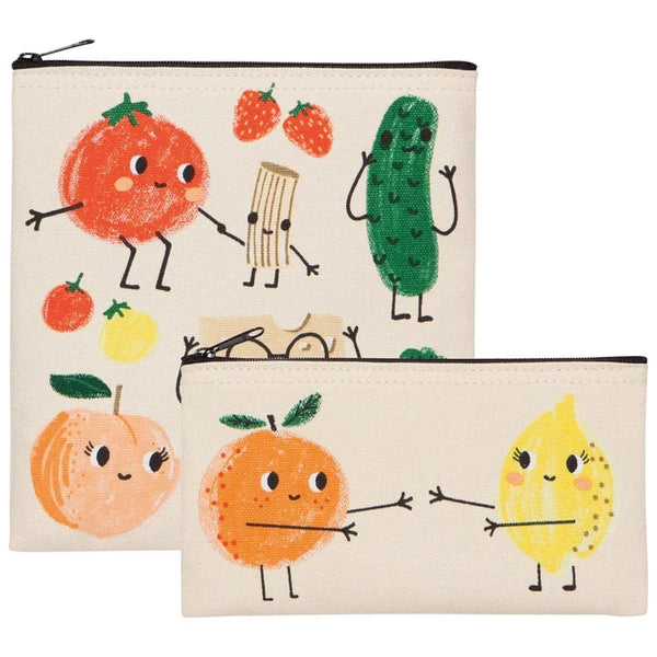 Now Designs Danica Funny Food Snack Bags - Set of 2