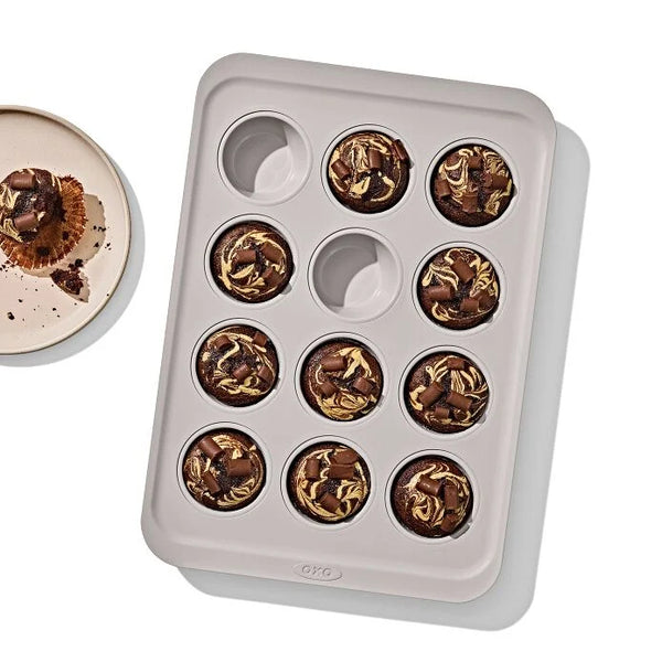 OXO Non-Stick Pro Ceramic Coated Metal Bakeware 12 Cup Muffin Pan – Storm Blue