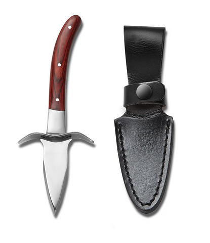 Fox Run Outset Stainless Steel Oyster Knife with Pakka Wood Handle and Case