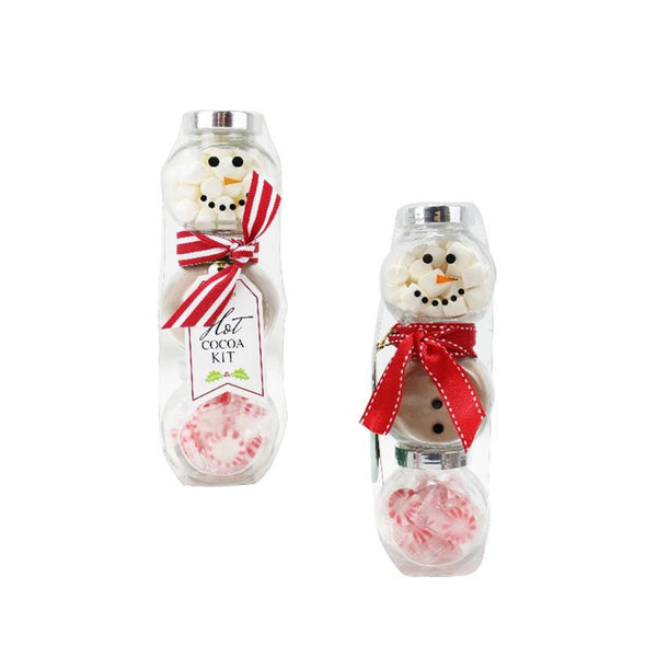 3 Stack Glass Jar -Snowman Cocoa