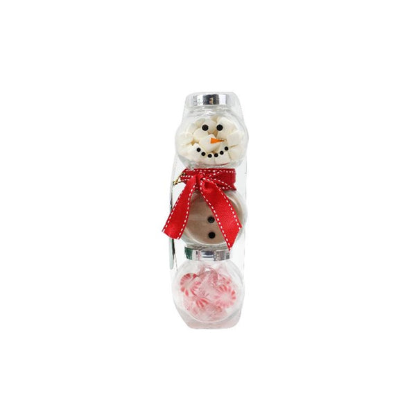 3 Stack Glass Jar -Snowman Cocoa