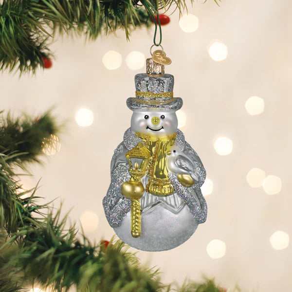 Old World Christmas Sterling Snowman Ornament