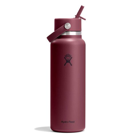 Hydroflask 40oz Burgundy Wide Flex Straw Cap