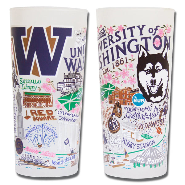 Catstudio University of Washington Frosted Drinking Glasses 2 Pack