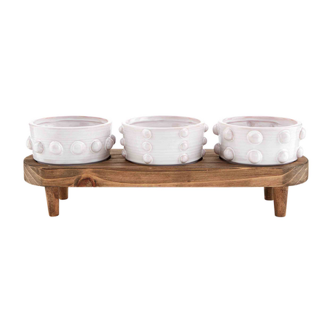 Mudpie Bead Dip Bowl and Wood Board set