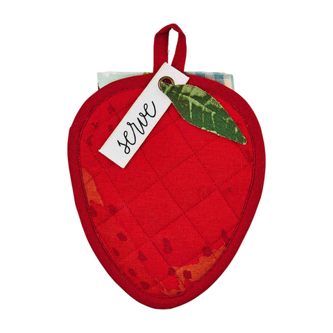 Mudpie Strawberry Pot Holder and Towel Set