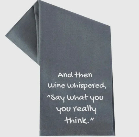 DkHandmade And Then Wine Whispered Tea Towel