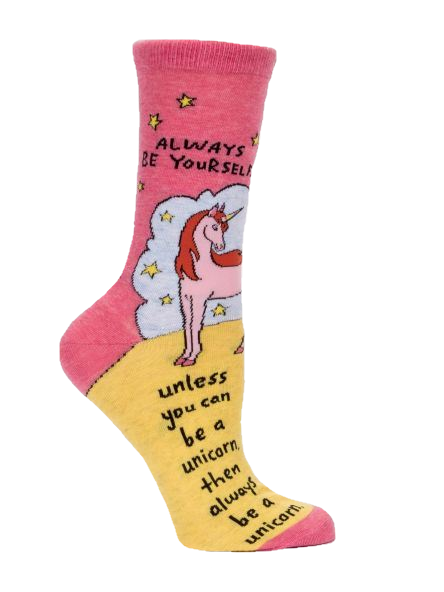 Blue Q Womens Crew Socks Be A Unicorn