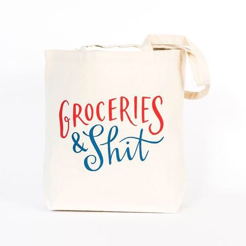 Emily McDowell Tote Bag Groceries and Shit