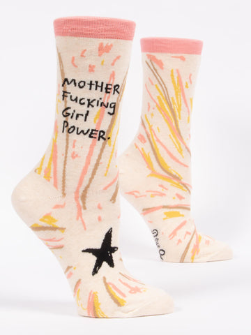 Blue Q Women's Crew Socks Mother Fucking Girl Power