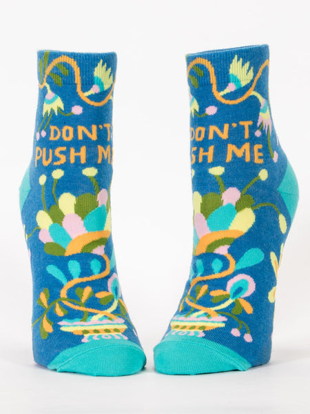 Blue Q Womens Ankle Socks Don't Push Me
