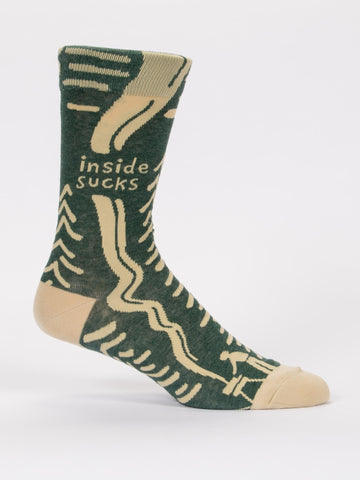 Blue Q Mens Crew Socks Inside Sucks