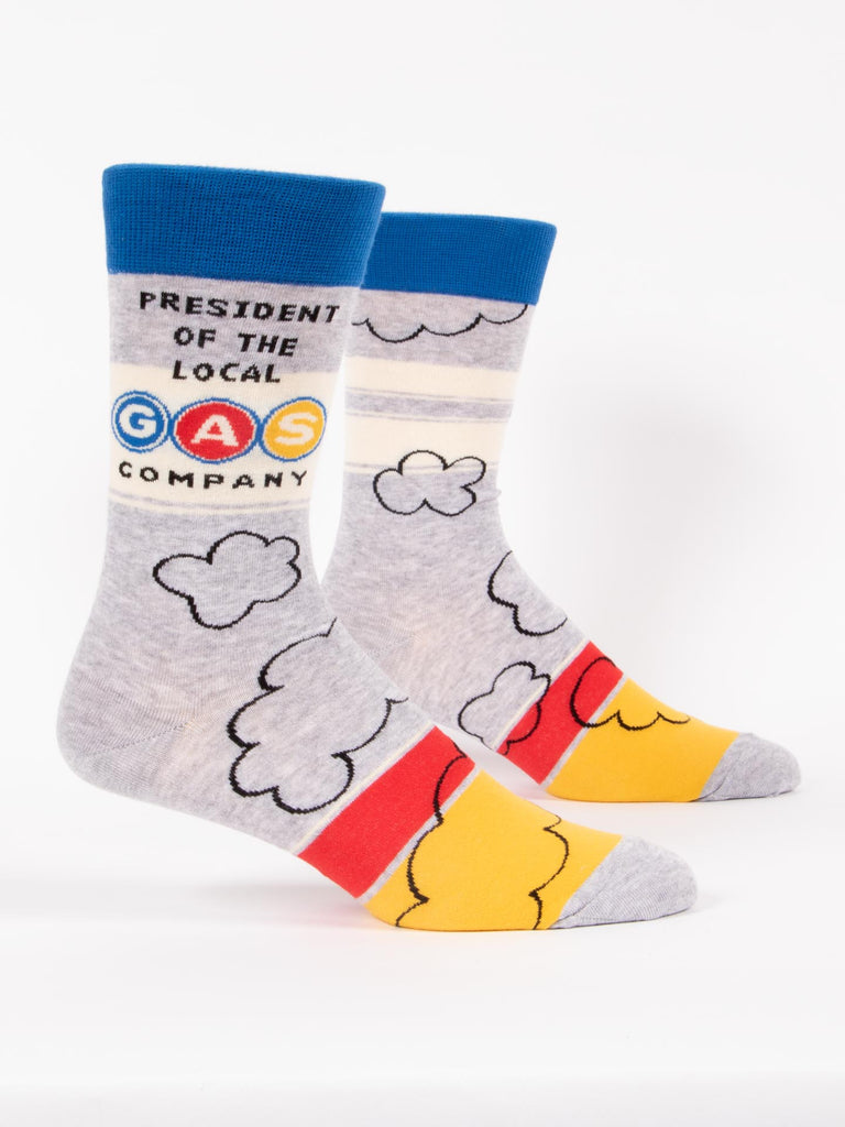 Blue Q President Of The Local Gas Company Mens Crew Socks