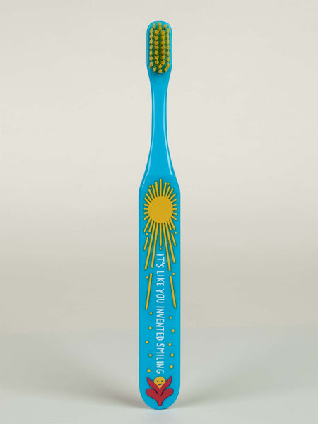 Blue Q Toothbrush Invented Smiling