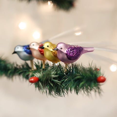 Old World Christmas Fat Glitter Bird Ornament