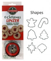 R&M 6 piece Christmas Linzer Cookie Cutter Set