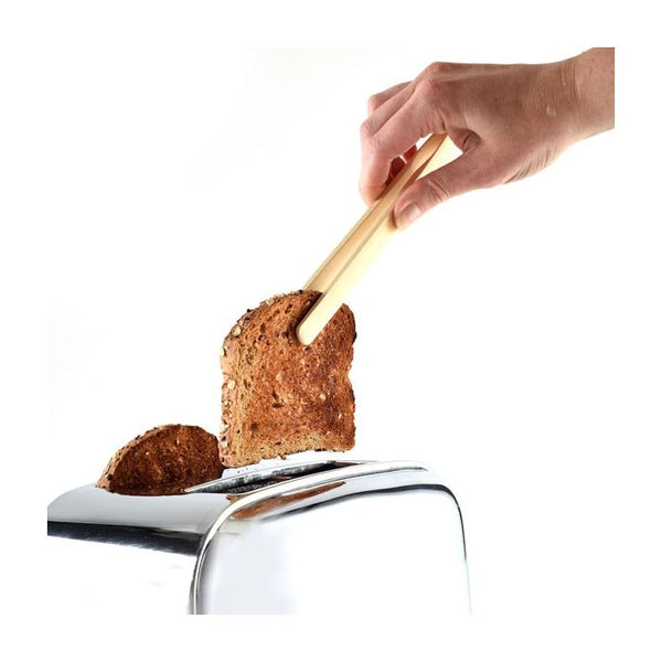 Norpro Bamboo Toaster Tongs with Magnet