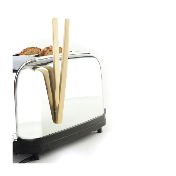 Norpro Bamboo Toaster Tongs with Magnet