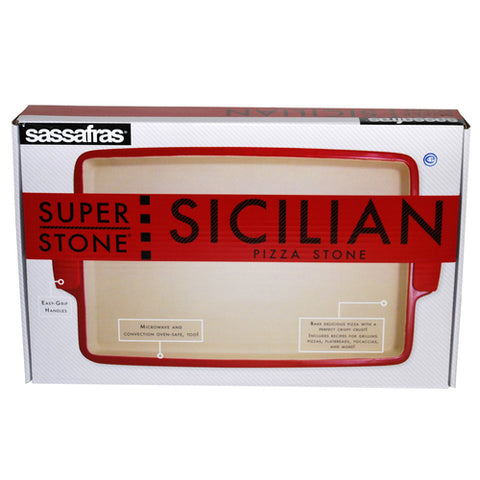 Sassafras Superstone® Sicilian Pizza Maker with Silicone Grips