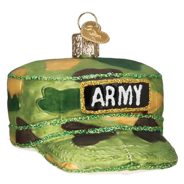 Old World Christmas Ornament Army Cap