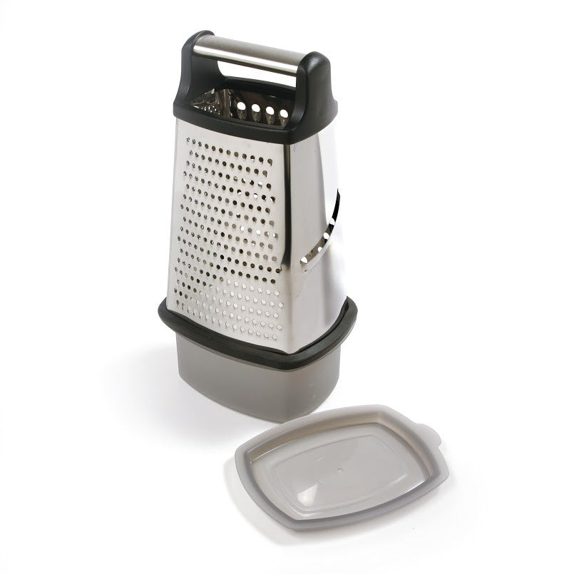 3-Way Cheese Grater with Storage Container, Black