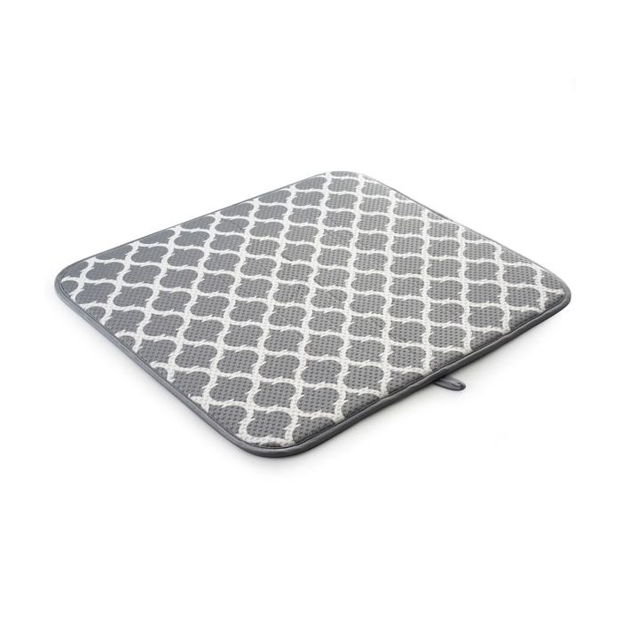 Kitchen Basics XL Reversible Microfiber Dish Drying Mat, Black, 18