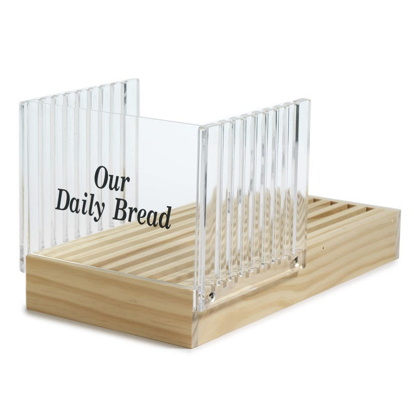 Norpro Acrylic Bread Slicer With Wood Crumb Catcher