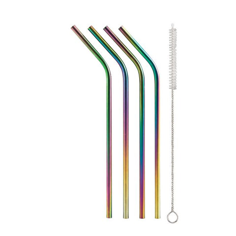 HIC Rainbow Straws Set of 4